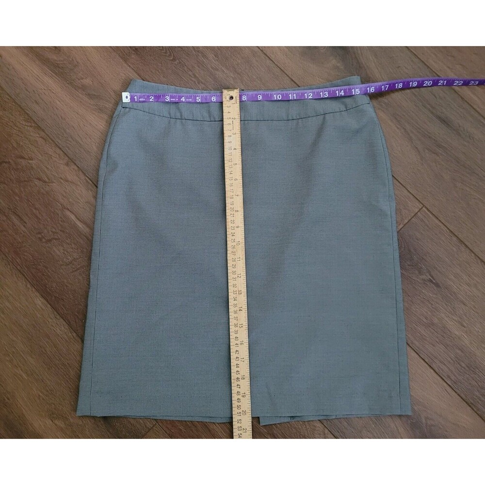 Banana Republic Pencil Skirt Womens 8 Gray Houndstooth Lined Slit Career Black - Picture 8 of 14